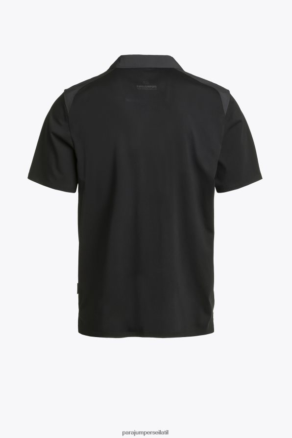 Parajumpers גברים פולו הצלה הַלבָּשָׁה שָׁחוֹר R042V0156