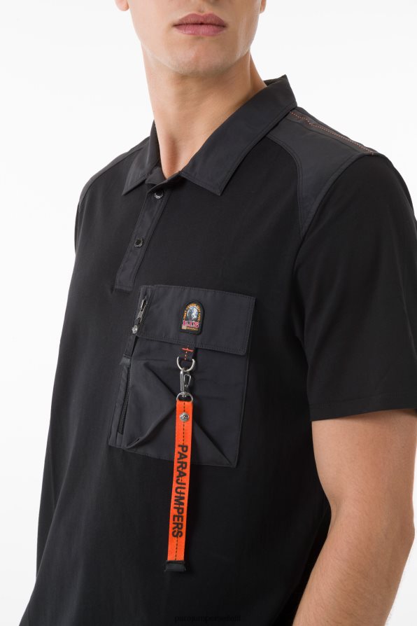 Parajumpers גברים פולו הצלה הַלבָּשָׁה שָׁחוֹר R042V0156