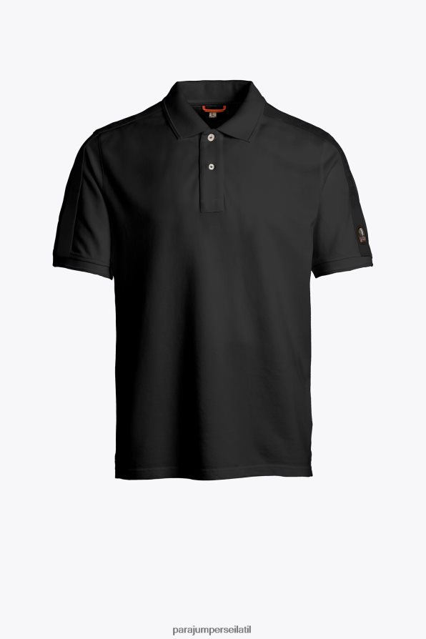 Parajumpers גברים פולו חלל הַלבָּשָׁה שָׁחוֹר R042V0196