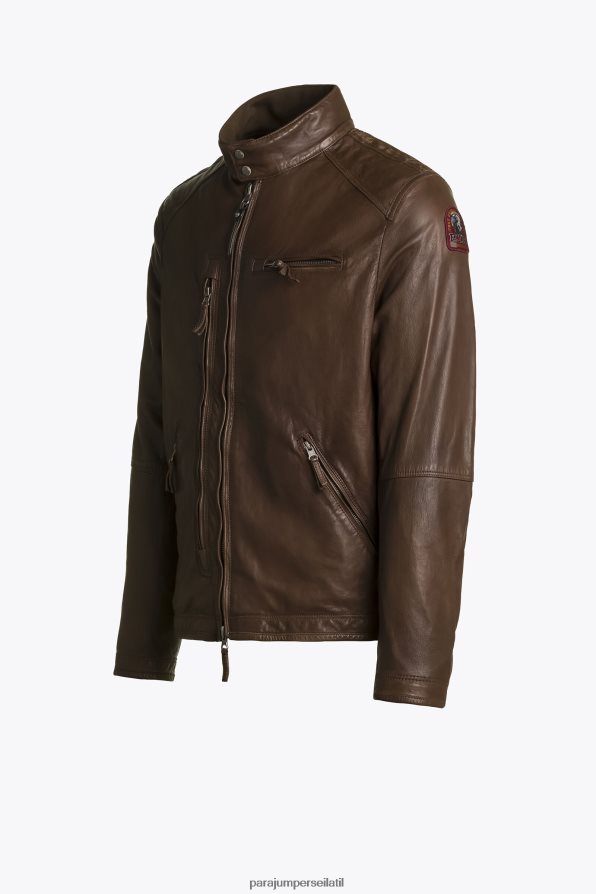 Parajumpers גברים עור ג'סטין הַלבָּשָׁה חום R042V0212