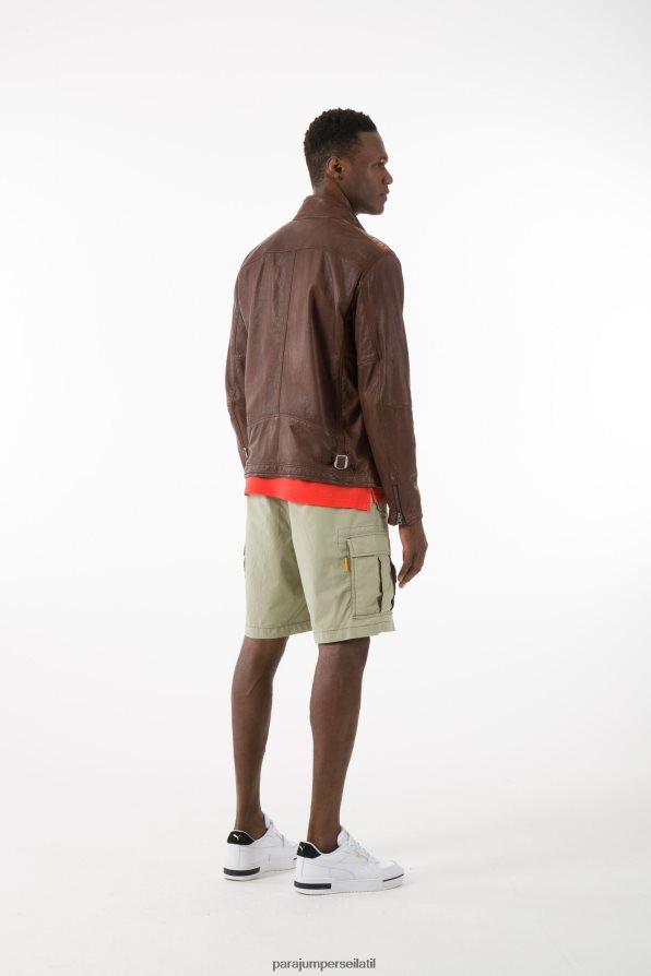 Parajumpers גברים עור ג'סטין הַלבָּשָׁה חום R042V0212
