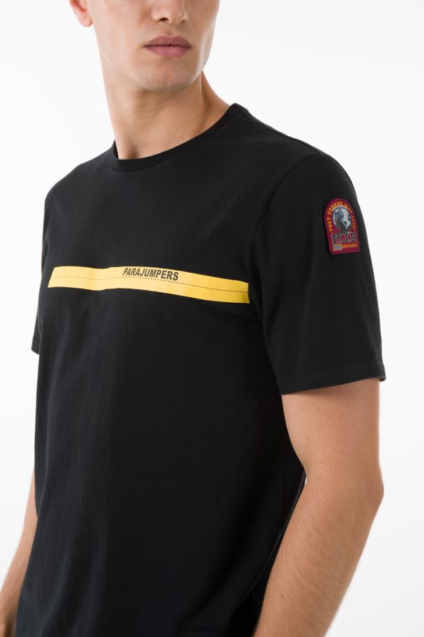 Parajumpers גברים טי טייפ הַלבָּשָׁה שָׁחוֹר R042V029