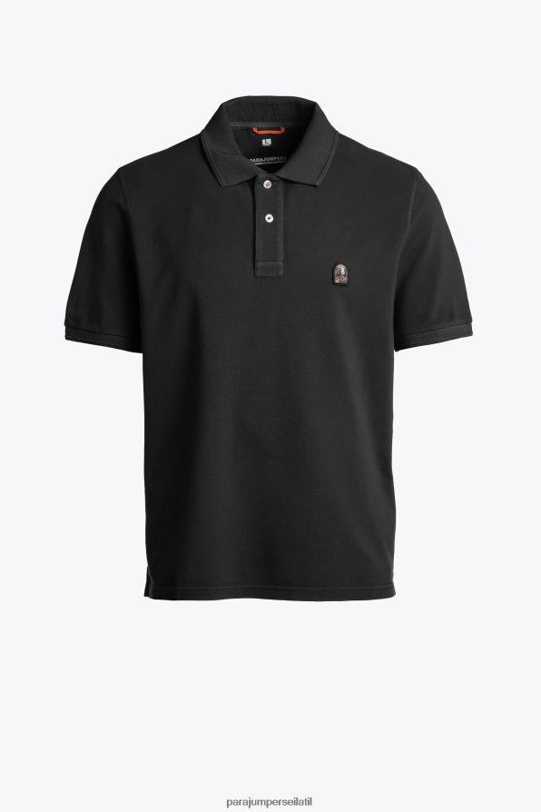 Parajumpers גברים טלאי פולו הַלבָּשָׁה שָׁחוֹר R042V064