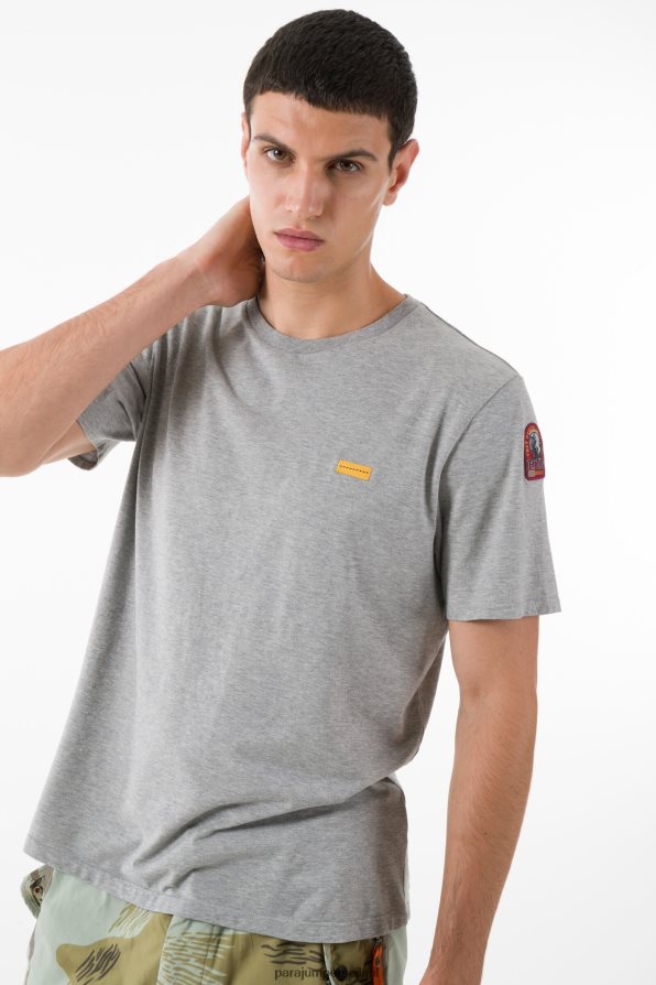 Parajumpers גברים טי אייקונית הַלבָּשָׁה מלאנג' כסף R042V088
